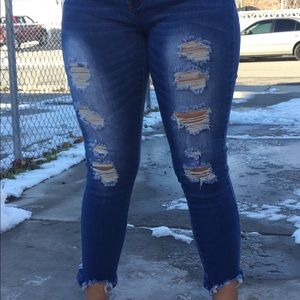 Distressed jeans